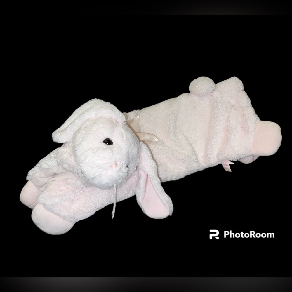 Bearington Baby Collection Soft Pink Faux Fur Bunny Rabbit Play Mat Tummy...